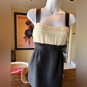 Diane von Furstenberg (DVF) black/white silk dressy cami top.  Size 4.